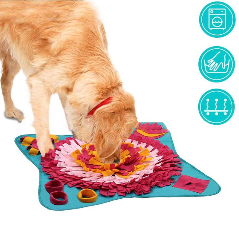 ZNEU Pet Snuffle Mat Dog Feeding Pad Slow Food Sniffing Snuffle Cushion, Bite-Resistant Puppy Training Pad, Cat Foraging Skill Puzzle Toys, Interactive Stress Release Pet Bowl Convenient Storage - PawsPlanet Australia