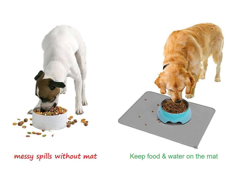 [Australia] - Reopet Silicone Dog Cat Bowl Mat Non-Stick Food Pad Water Cushion Waterproof Grey 