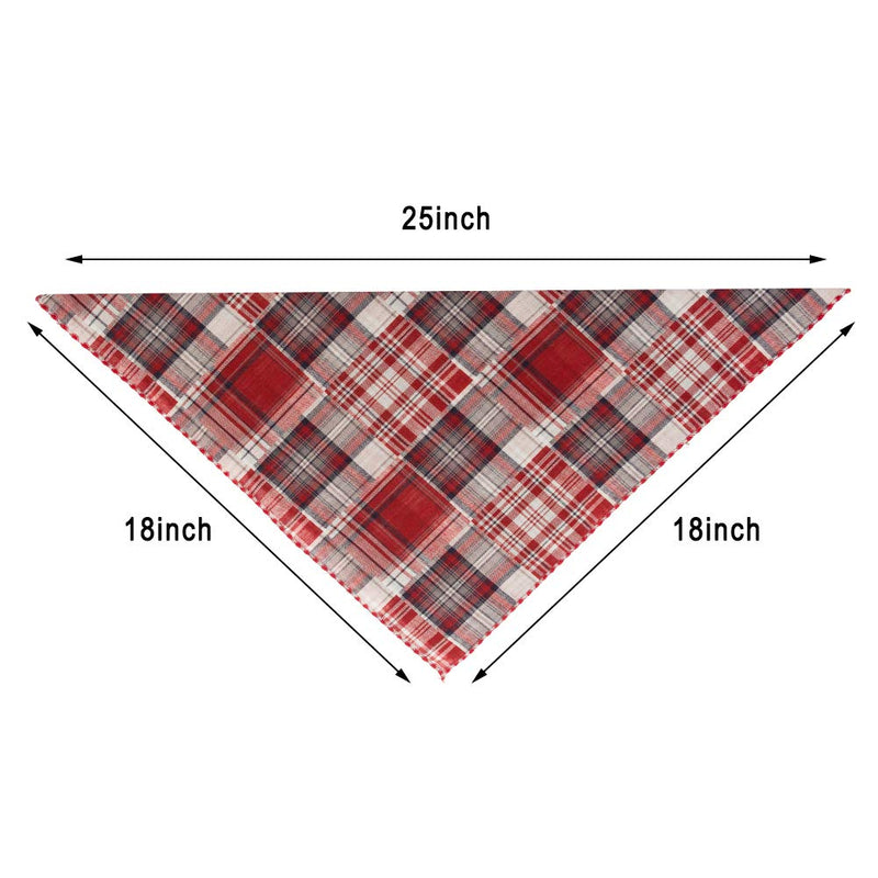 [Australia] - BINGPET Dog Bandana Classic Plaid 5 Pack Reversible & Washable Square Dog Kerchief Pet Triangle Scarf for Dogs 