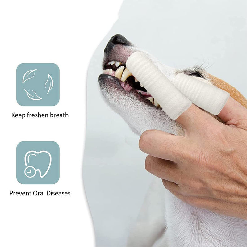 SIOPPKIK Dog Toothbrush Fingerling Reusable, Pet Finger Toothbrush, Fingerlings Dog Dental Care, Anti-Plaque Finger Dog, Efficient and Clean Pet Toothbrush Made of Knitted Fabric Pack of 14 - PawsPlanet Australia