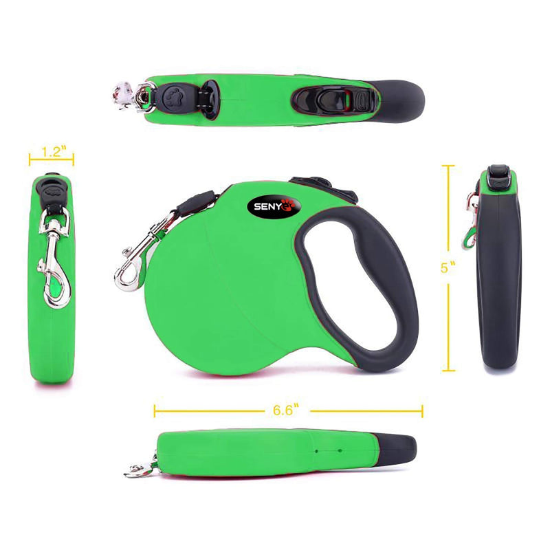 [Australia] - SENYE Retractable Dog Leash,16ft Dog Traction Rope for Large Medium Small Dogs,Break & Lock System Green 