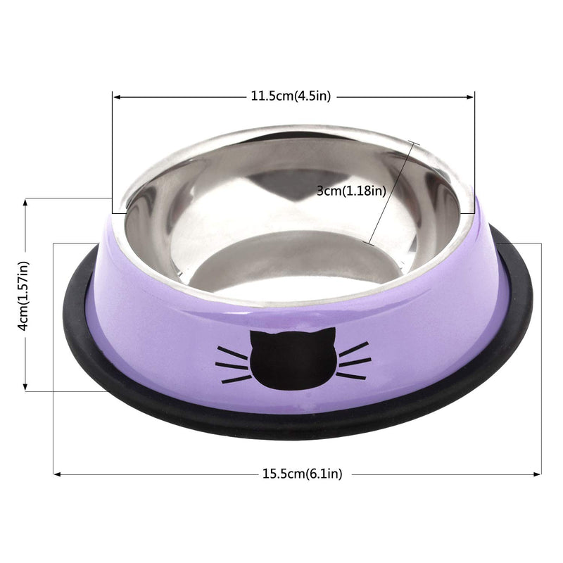 [Australia] - Legendog 3PCS Pet Bowl Stainless Steel Non-Skid Base Dog Bowl Cat Bowl with 2 Food Scoop GreenandOrangeandPurple 