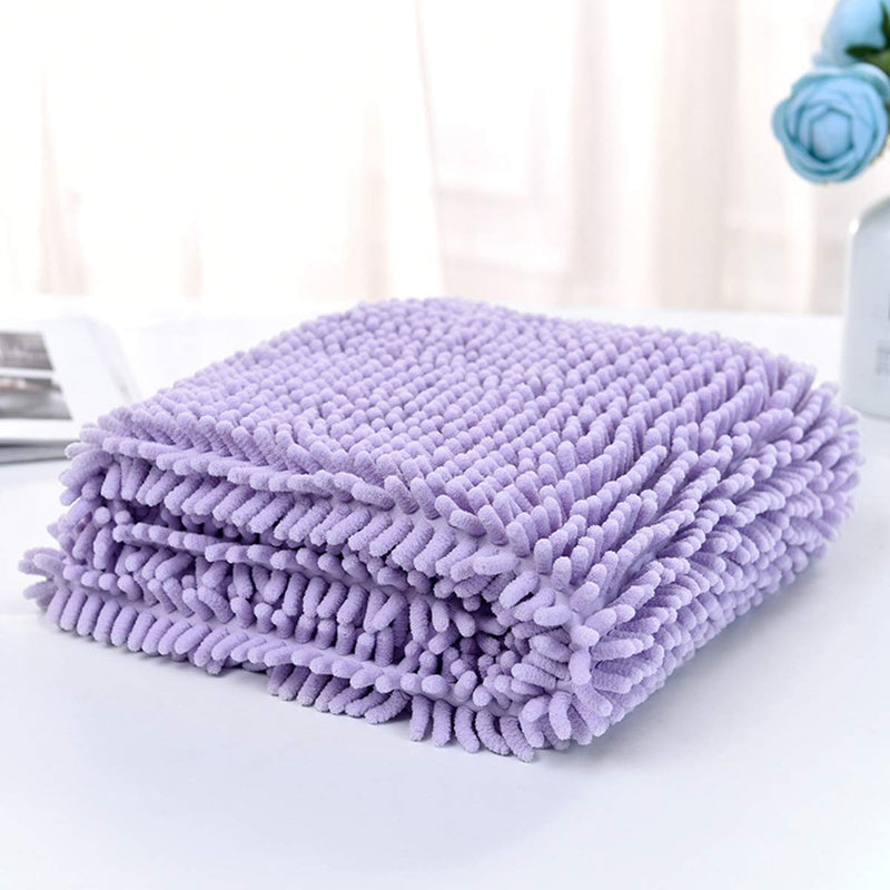 Ruiqas Pet Bath Towel,Super Absorbent Quick-Dry Towel with Hand Pockets for Cats Dogs.(Purple 35cmx80cm) Purple - PawsPlanet Australia