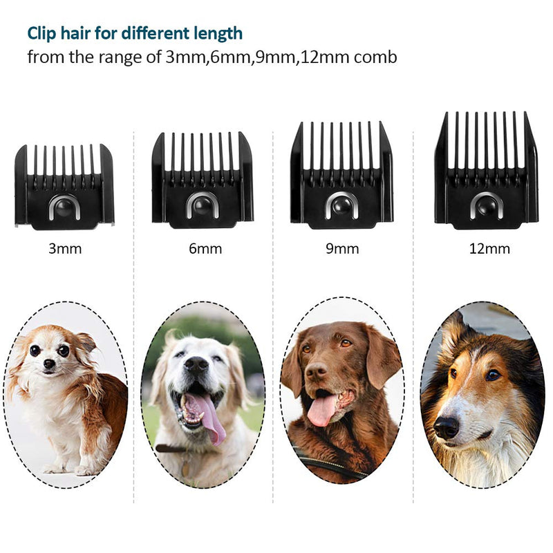 [Australia] - FUNSHION Dog Clippers Grooming kit Low Noise Dog Hair Grooming Clippers Professional Rechargeable Cordless with 2 Dog Grooming Scissors for Dogs Cats 