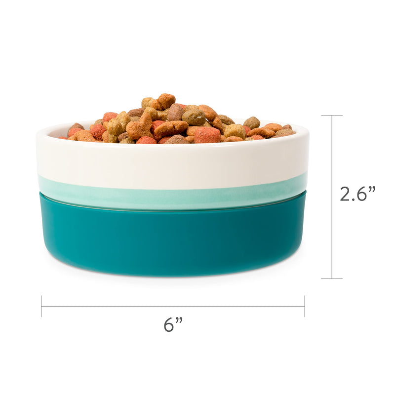 Now House for Pets by Jonathan Adler ""Chroma"" Duo Bowl Medium" Green chromatic 3 Cups - PawsPlanet Australia