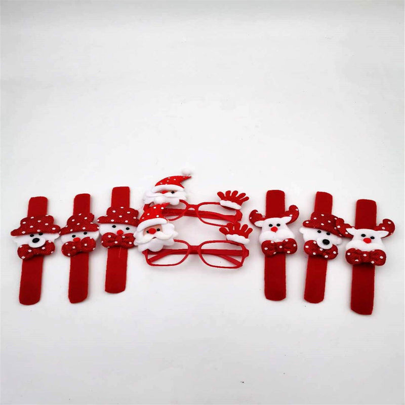 3t group 2 Christmas Glasses 6 Christmas Children's Toys Crackling Ring Christmas Decoration Ornament for Children Toy Party - PawsPlanet Australia