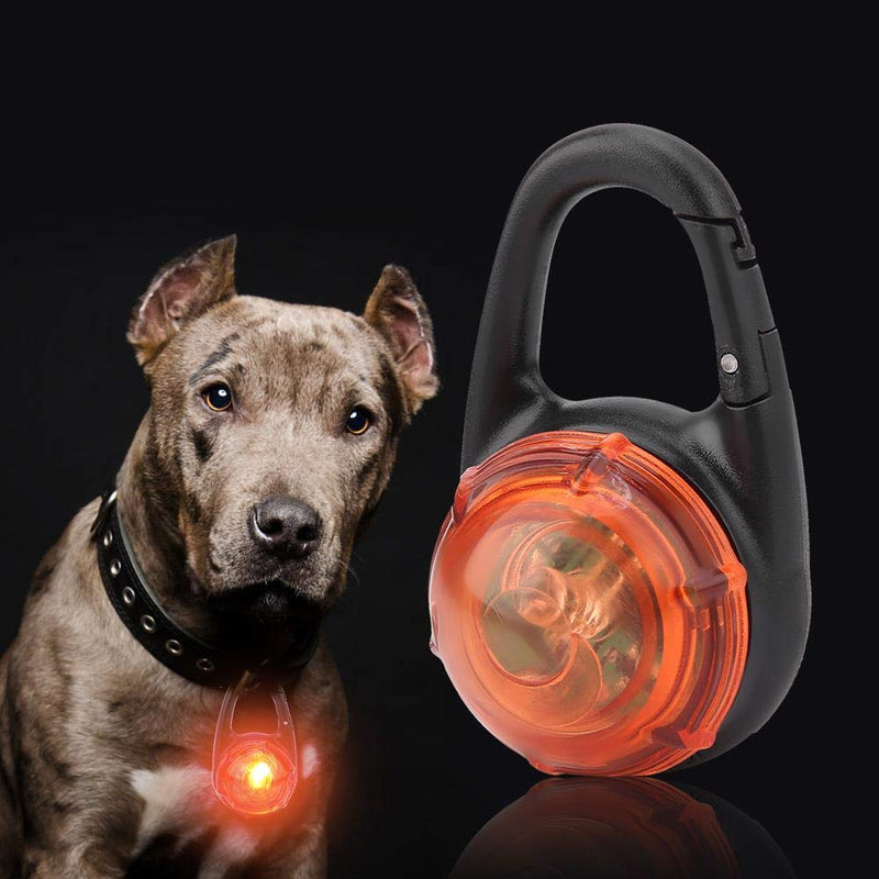 Pssopp Dog Light Pendant LED Light Pendant Key Chain Warning Light Clips LED Flashing Light Safety Pendant for Dogs for Camping Hiking Walking (Orange) orange - PawsPlanet Australia