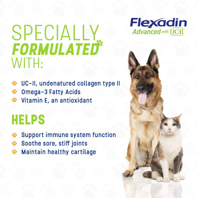 Vetoquinol Flexadin Advanced with UC-II for Dogs & Cats for Joint & Hip Support and Joint Mobility 30 Chews - PawsPlanet Australia
