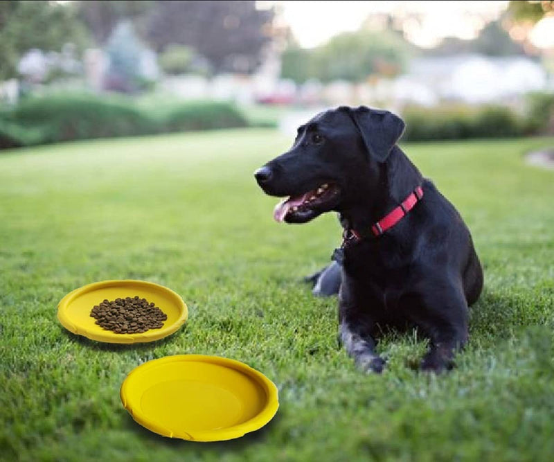 2 Pack Dog Flying Discs 7.1 Inch - Interactive Toy Durable Natural Rubber Puppy Flyer Dog Toy - Water Floating-Fetch and Chase Toys for Outdoor, Training - Small Dogs (Orange+Yellow, M, 7.1-Inch) A-Orange+Yellow - PawsPlanet Australia