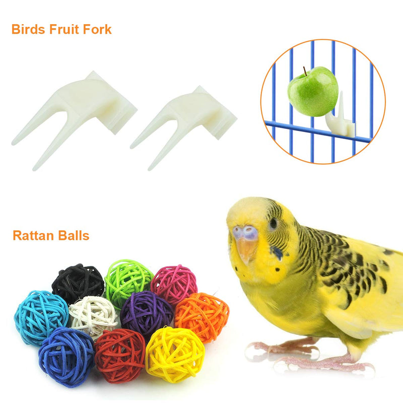 [Australia] - WBYJ 17 Pack Birds Parrot Toys, Parrots Swing Hanging Chewing with Bells Toys Hand Made Bird Cage Toys for Love Birds Finches Small Parrots Parakeets Cockatiels Conures Small Macaws (A) 