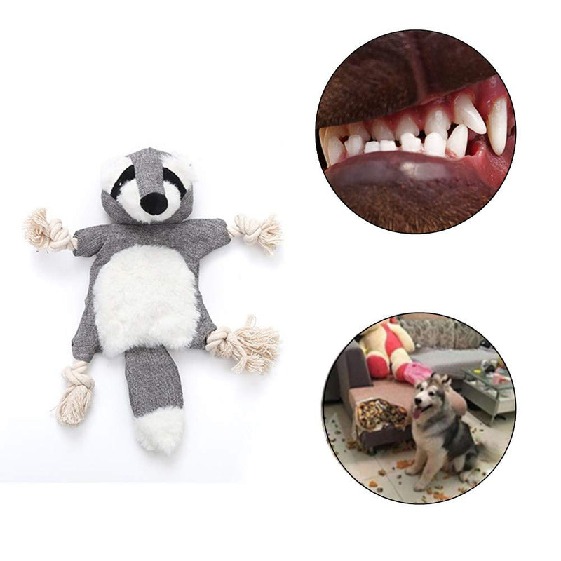 1Piece Squirrel Dog Squeaky Toy Plush Chew Toy with Rubber Ring for Puppy Small Medium Large Dog (Gray) - PawsPlanet Australia
