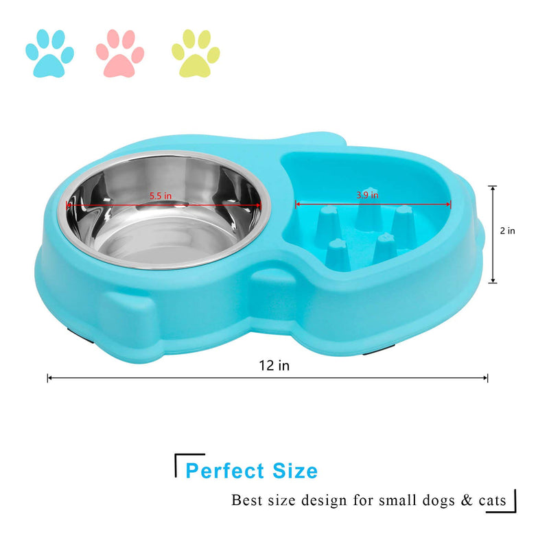 [Australia] - UPSKY Slow Feeder Dog Bowl Fun Feeder No Chocking Slow Feeder Bloat Stop Dog Cat Food Water Bowl Blue 