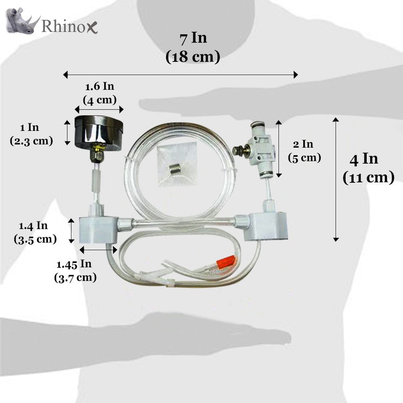 [Australia] - Rhinox DIY Pressurized CO2 System, CO2 Generator Kit, Includes Caps, Valves, 3-Way Connector, Tubing and Pressure Gauge, Creates a Healthy Underwater Habitat for Aquatic Pets and Plant 