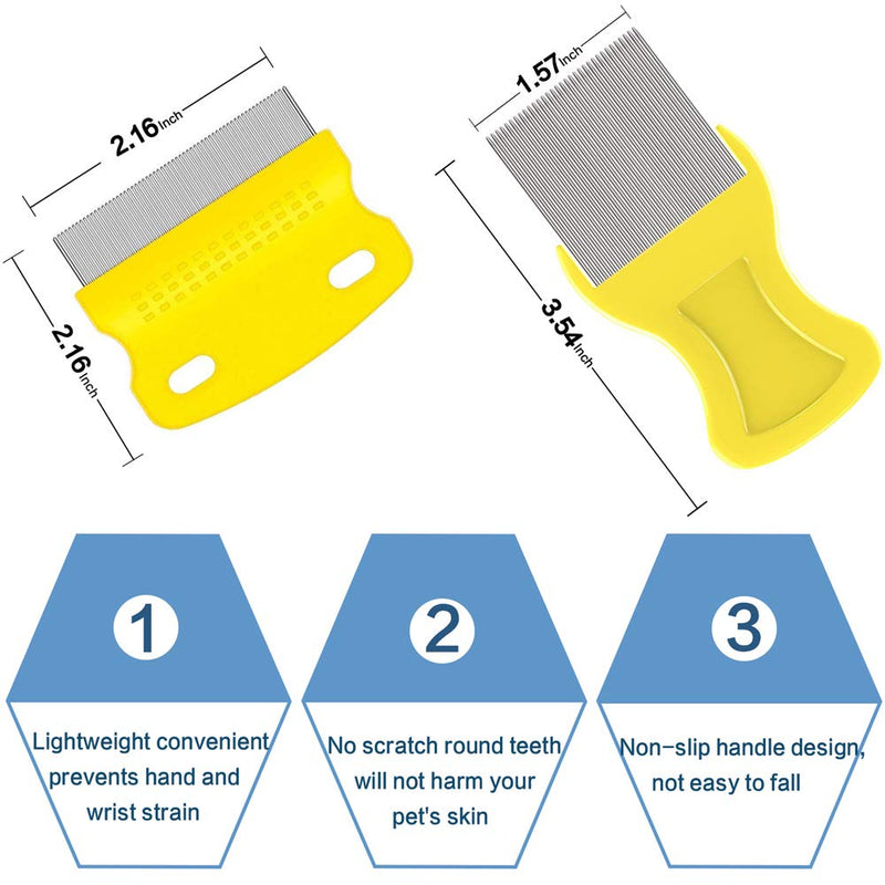[Australia] - Aoche Pet Comb Dog Eye Comb for Tear Stains, Flea Comb for Cats Dogs Small Pets(3 Packs) Multicolor 