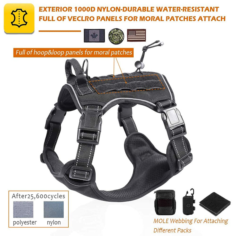 ARCICIDOU Easy to Put on & Take Off No Pull Dog Harness, Unique Colors Reflective Adjustable Vest, with a Training Handle + 2 Metal Leash Hooks+ 3 Snap Buckles +4 Slide Buckles S - PawsPlanet Australia