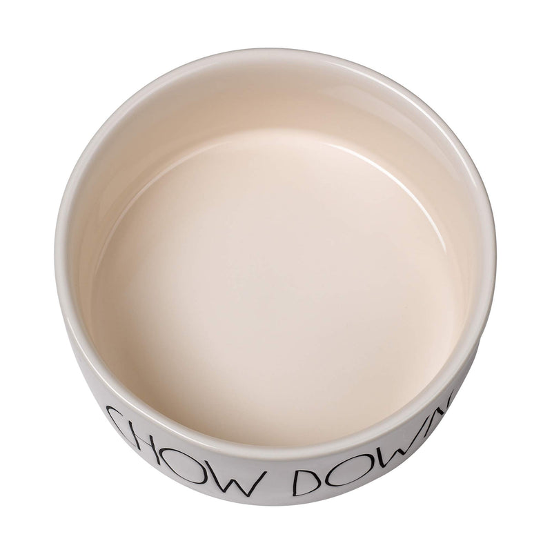 RAE Dunn Cute Ceramic Dog Bowl, Pet Dish for Pet Dogs and Cats, Heavy Pet Bowl 6 Inches Chow Down - PawsPlanet Australia