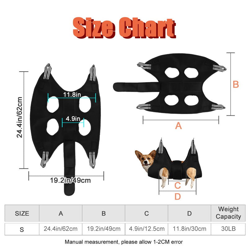 YOKUPOTAC Dog Grooming Hammock, Pet Nail Trimming Harness for Dogs and Cats, Pet Grooming Sling with Wide Strap, Claw Care, Eye and Ear Care Black 1 - PawsPlanet Australia