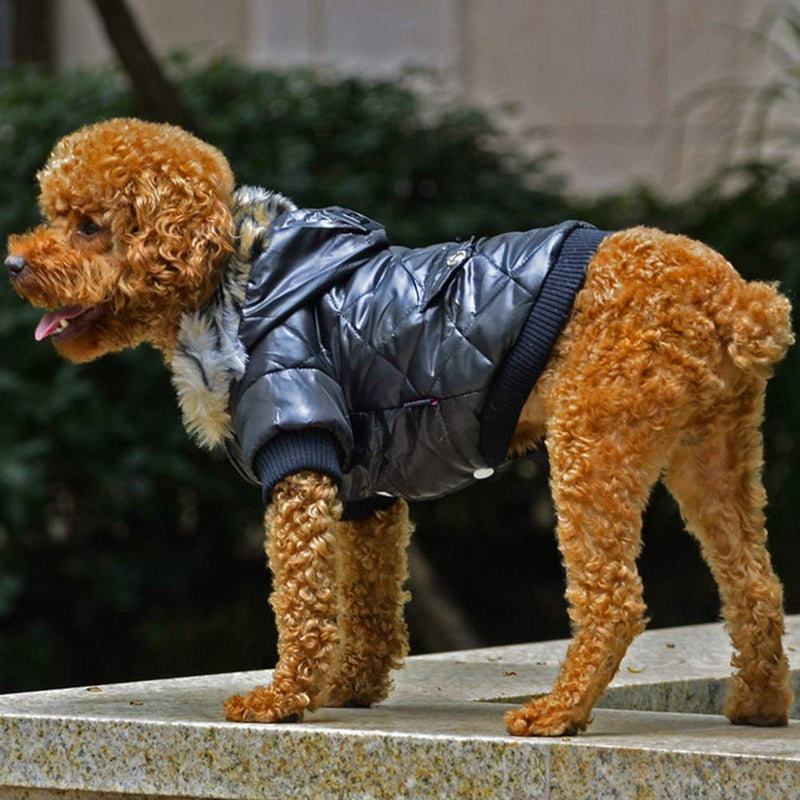 Balai Small Dog Faux Hoodie Thick Jacket Pet Puppy Waterproof Warm Coat Clothes for Small Breed Dog Like Chihuahua M - PawsPlanet Australia