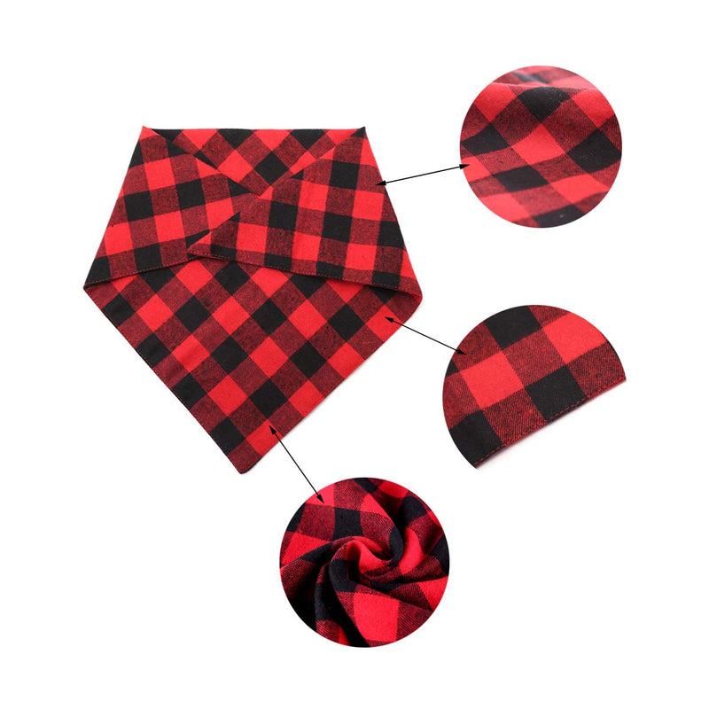 [Australia] - Dog Bandana 3 Pcs Buffalo Plaid Dog Bandana Reversible Adjustable Washable Triangle Double Layer Cotton Plaid Dog Scarf Suitable for Small to Large Dogs and Cats Pets 