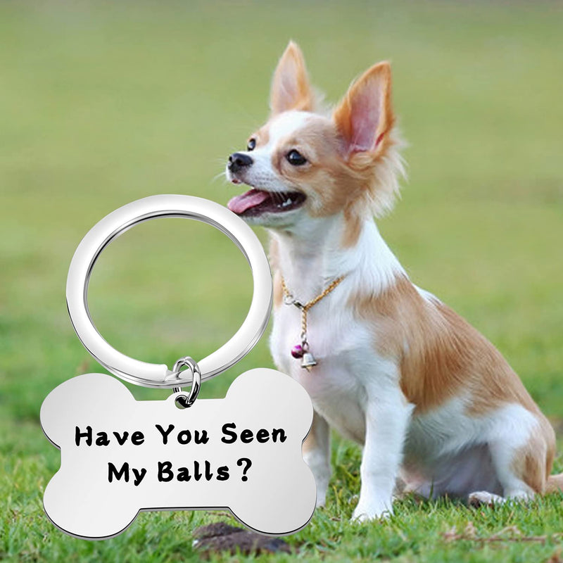 POTIY Dog Id Tag Pet Accessories Have You Seen My Ball Funny Dog Id Tag Bone Shape Pet Id Tag - PawsPlanet Australia