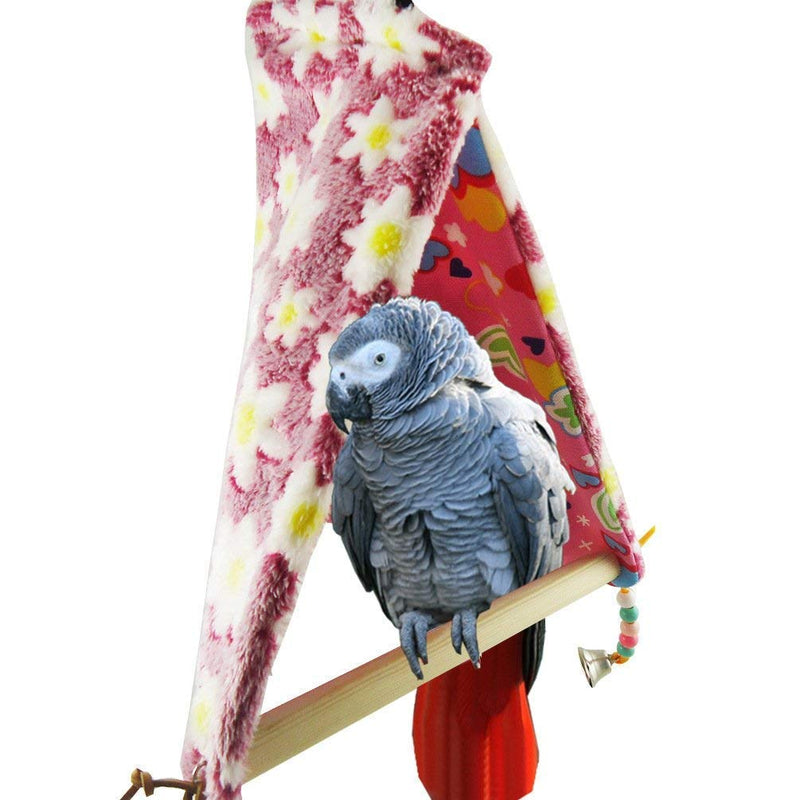 [Australia] - Bird Plush Perch Tent Winter Warm Triangle Hammock Nest Bed for Parrot Budgie Parakeet Cockatiel Lovebird M 