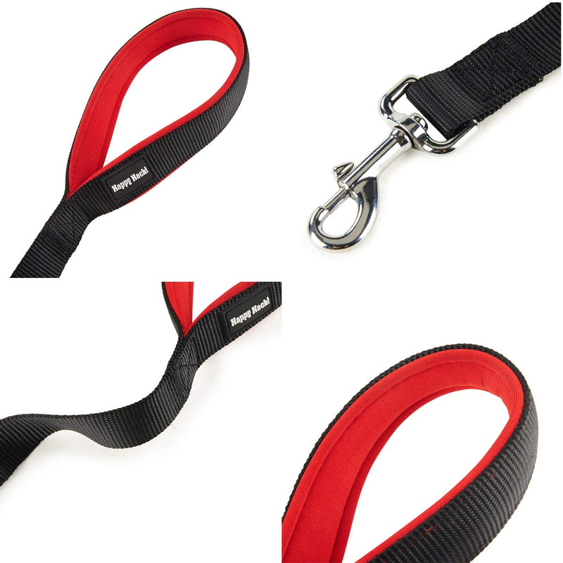 [Australia] - Pettom Short Dog Leash with Padded Nylon Handle Pet Strong Traffic Training Lead Leashes for Medium Large Dogs L Black 