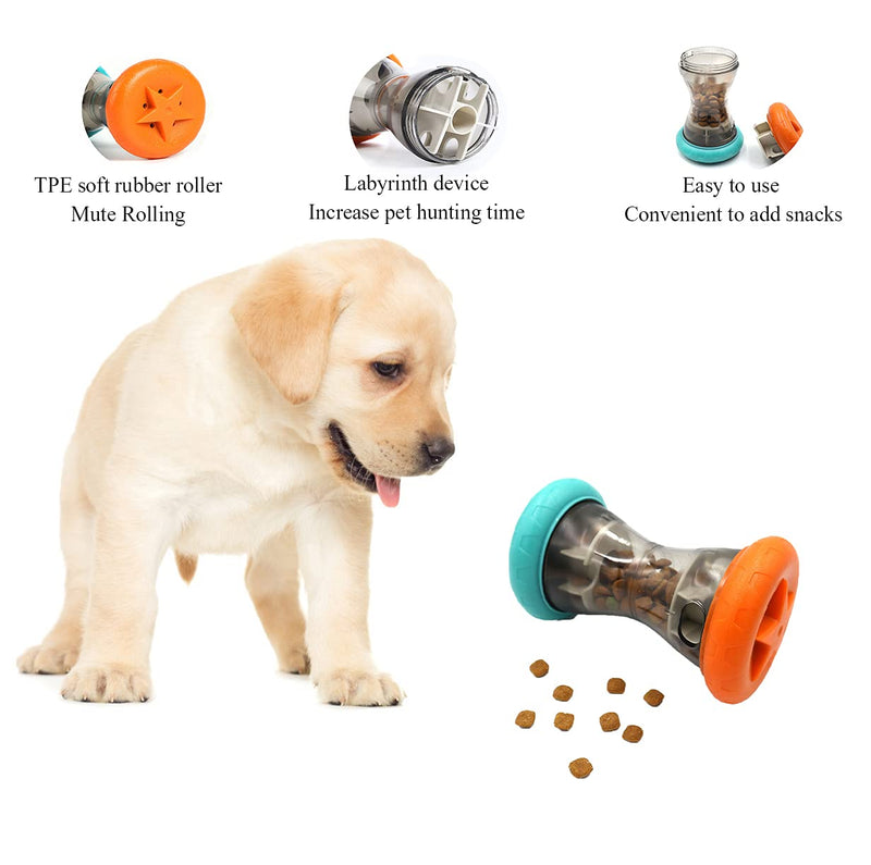 encuraper Dog Food Treat Dispensing Puzzle Toys for Small Dogs,Interactive Chase Toys for Dog to Keep Busy,Dog Slow Feeder to Improves Digestion,Barbell-Shaped IQ Dispenser Toys - PawsPlanet Australia