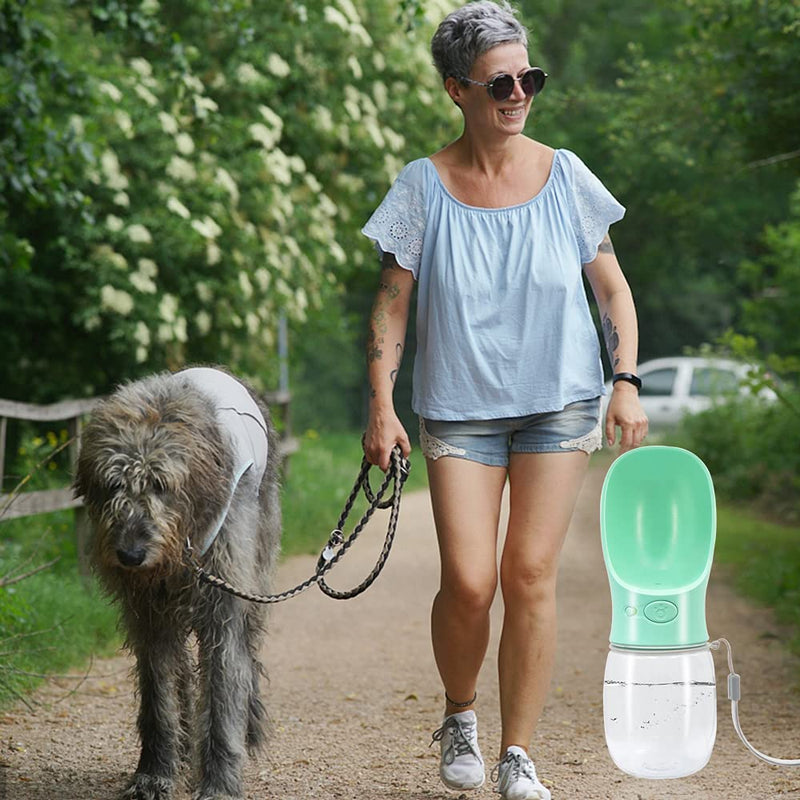 FineGood Portable Dog Water Bottle with Collapsible Bowl, 2.76" Big Trough 12OZ Leak Proof Pet Travel Drinking Bottle for Small Cat Puppy for Outdoor Hiking Walking - PawsPlanet Australia