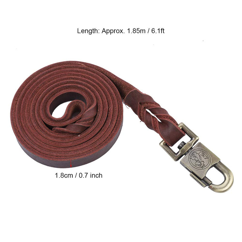 Pssopp Leather Dog Leash Soft Braided Dog Training Leash Strap Handmade Heavy Duty Pet Training and Walking Lead Rope for Large Medium Dogs - PawsPlanet Australia