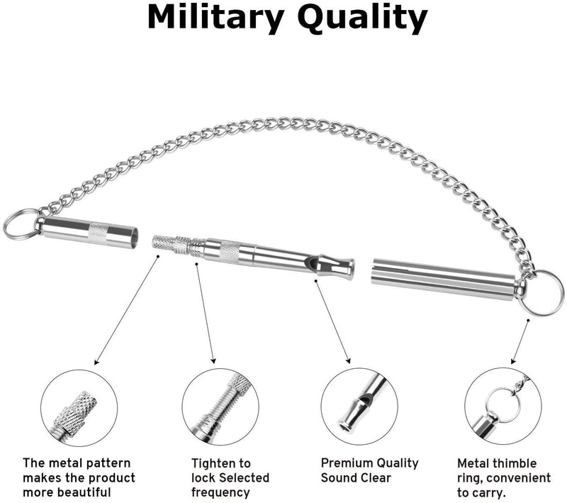 Dog Whistle, Professional Dog Training Tools to Stop Barking Adjustable Frequency Ultrasonic Pure Copper Dog Training Whistles, a Dog Training Instruction Manual Gray - PawsPlanet Australia