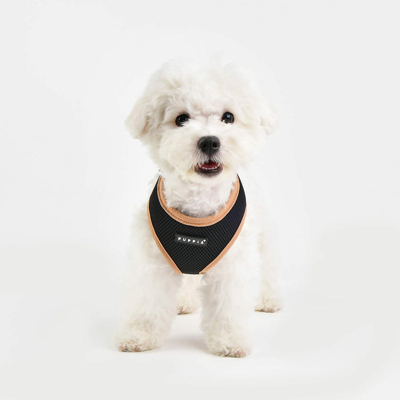 Puppia Soft Dog Harness II and adjustable harness for small or medium dogs Black L - PawsPlanet Australia