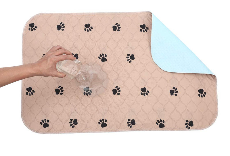 Non-Slip Dog Pee Mat Crate Pad for Pets Dogs Cats Washable Dog Pads with Fast Absorbent Breathable Dog Training Pad - Beige - L Large(89x56cm) - PawsPlanet Australia