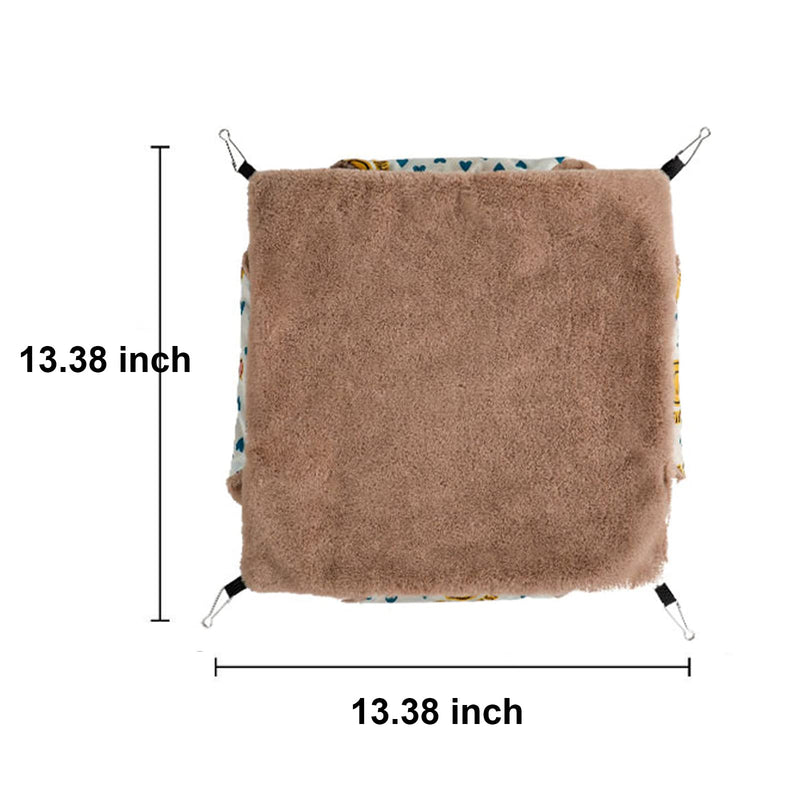 Petmolico Small Pet Hanging Triple-Layer Warm Hammock Bed Cage Accessories Bedding Hideout Playing Sleeping for Parrot Sugar Glider Ferret Squirrel Hamster Rat Brown Feather - PawsPlanet Australia
