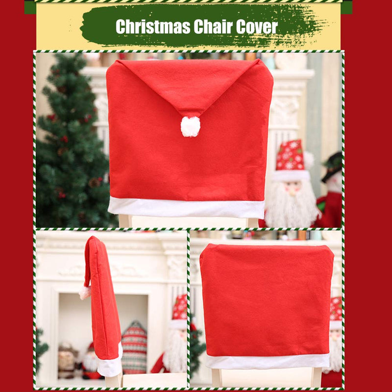 Pilvnar Christmas Chair Cover,10 pcsChristmas Chair Cover Non-Woven Christmas Decoration Chairs Protection - PawsPlanet Australia