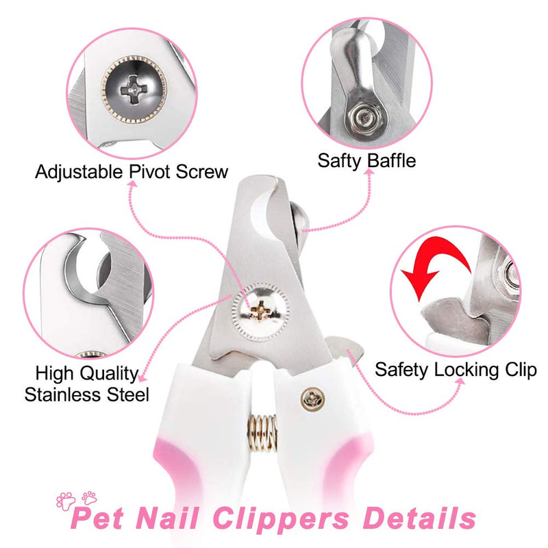 Dog Nail Clippers 2 pcs, Professional Pet Nails Clippers Kit with Claw Cutter/Nail File, Dog/Cat Grooming Nail Clipper Set Safety Guard for Small Medium Animal Nails Care - PawsPlanet Australia