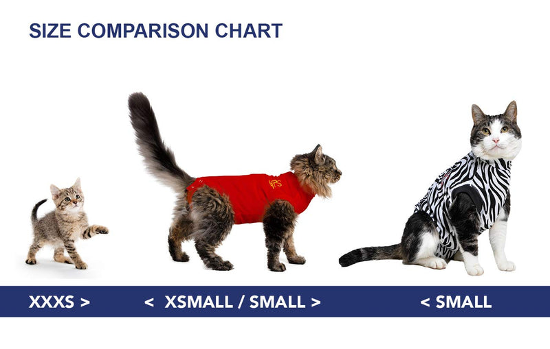 MPS Medical Pet Shirt Cat, Surgery Recovery Suit, Red, XXXX-Small - PawsPlanet Australia