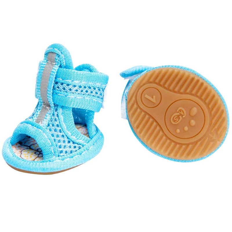 [Australia] - AOFITEE Summer Dog Shoes Breathable Mesh Puppy Boots, Adjustable Dog Sandals Anti-Slip Pet Paw Protector for Hot Pavement XL Blue Mesh Dog Shoes 