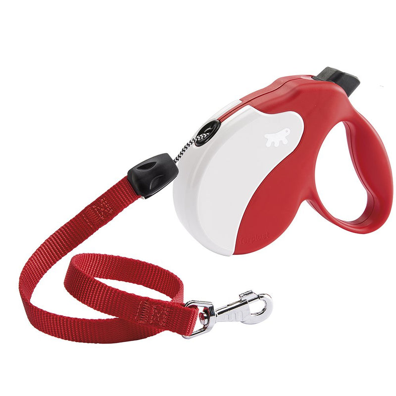 Ferplast dog leash large dogs retractable leash dogs AMIGO CORD LONG, extendable cord strap, 7 m, max. 20 kg, red red-white - PawsPlanet Australia