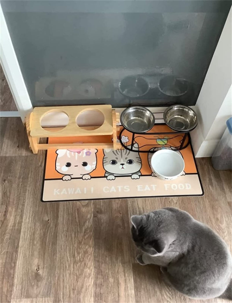 Waterproof Cat Dog Lovely Feeding Pet Mats Pet Food Bowl Placement for Puppy Kitten Dish, 40x60cm - PawsPlanet Australia