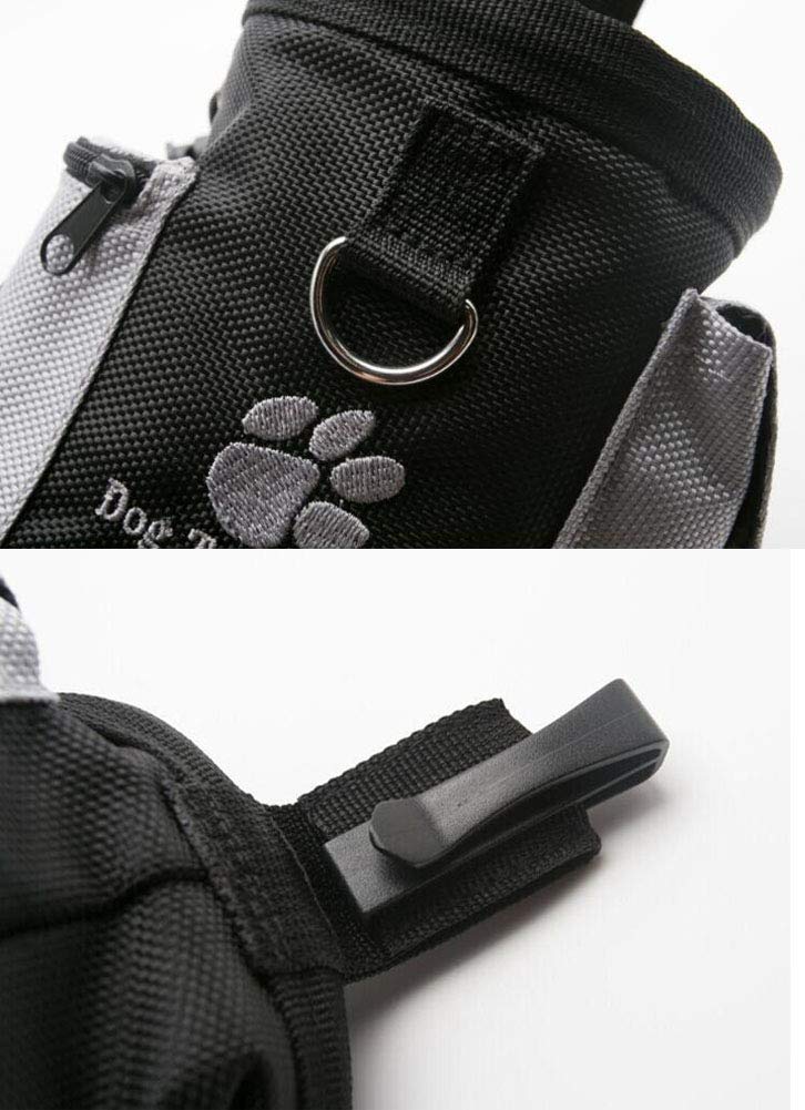 Oyccen Dogs Training Waist Bag Treat Pouch with Built-in Poop Bag Dispenser Pet Food Snack Storage Bags Black - PawsPlanet Australia