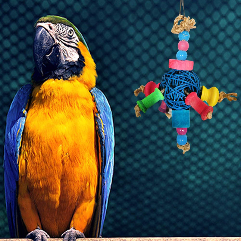Bebester Bird Parrot Toys, Bird Chewing Toys Bird Cage Toys Colorful Swing Pendant Ring for Small Parrots, Macaws, Parakeets, Conures, Cockatiels, Love Birds - PawsPlanet Australia