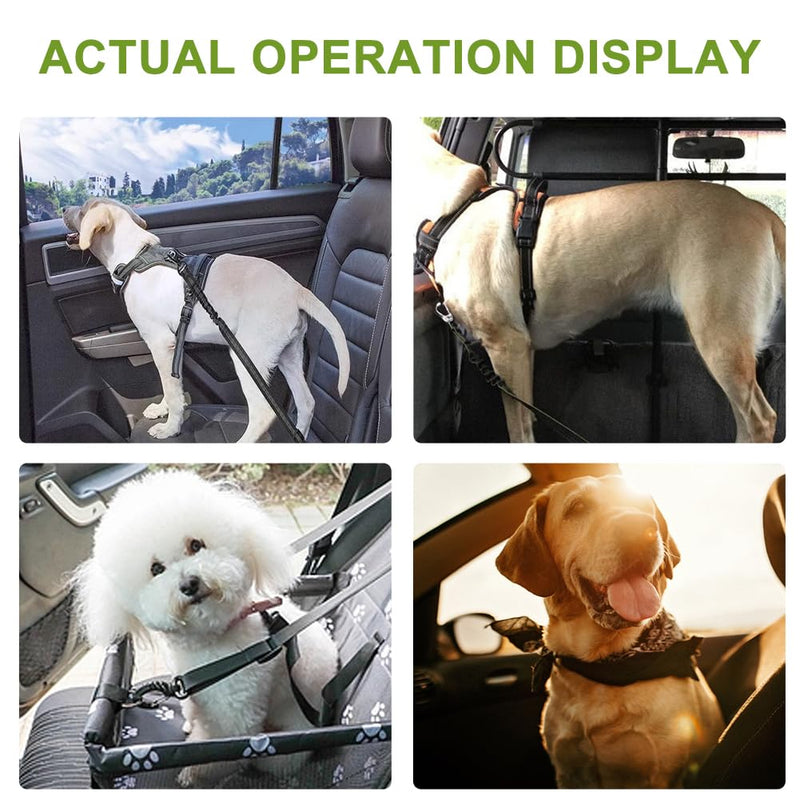 2 Pack Dog Car Seat Belt, 54-90cm Durable Dog Car Harness, 360 Degree Swivel Attachment, Headrest Dog Car Seat Belt, Dog Buckle, for Dogs, Cats and Pets(Black) black - PawsPlanet Australia