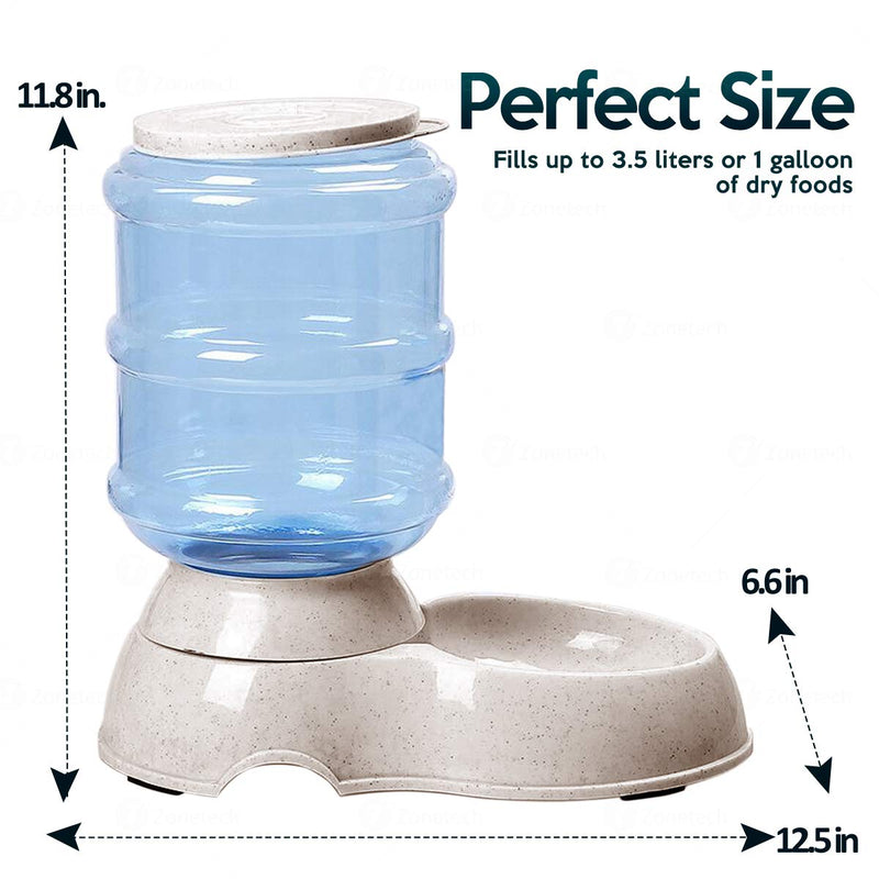 [Australia] - Zone Tech Self-Dispensing Pet Feeder - Premium Quality Durable Self-Dispensing Gravity 1 Gallon Pet Feeder 