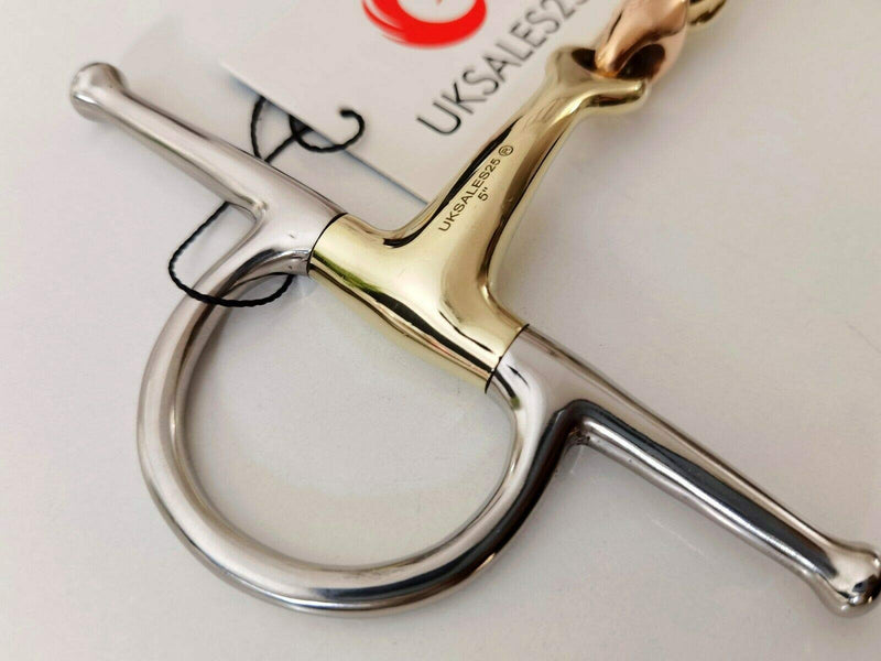 Full Cheek Curved Snaffle Bit 14MM Copper Lozenge GS & SS(UKSALES25® Horse Bits) (4.5 INCHES) 4.5 INCHES - PawsPlanet Australia