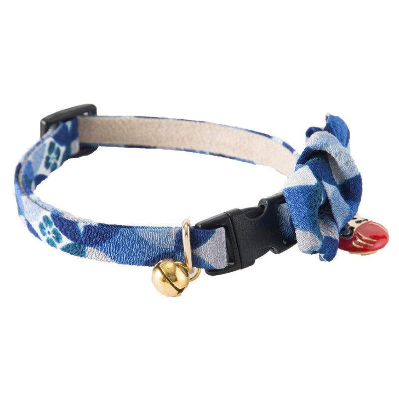 Necoichi Daruma Charm Bow Tie Cat Collar Blue - PawsPlanet Australia