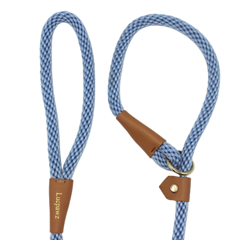 Lucpawz Pet Slip Lead Dog Leash, Easy to Use Braided Rope Slip Leash 6FT, Dog Lead and Collar Combo for All Breeds 6ft*12mm Airy Blue - PawsPlanet Australia