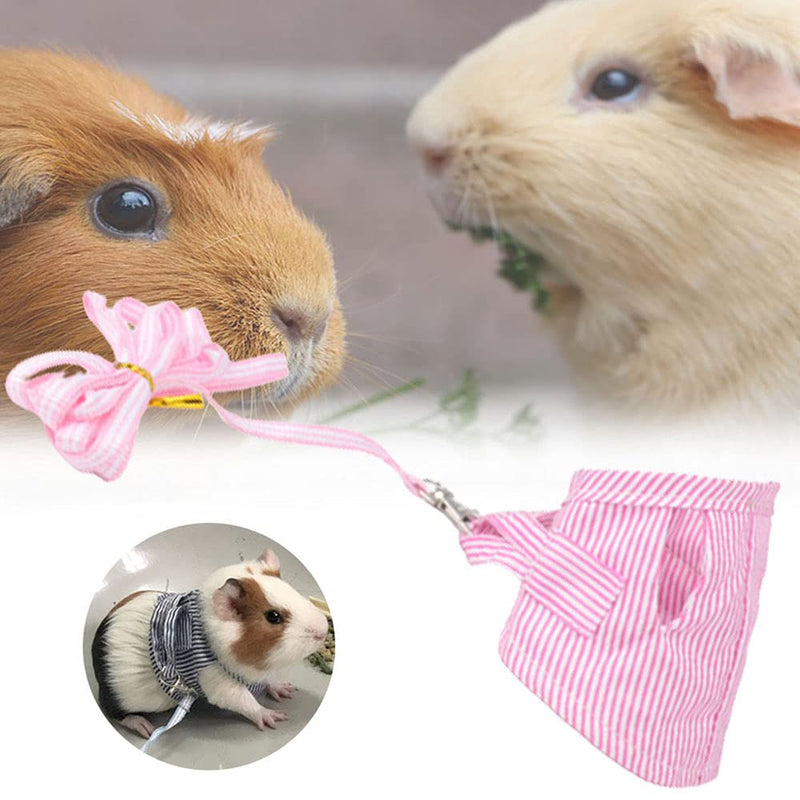 Small Animal Harness Leash Ferret Harness Outdoor Walking Vest Harness for Chinchilla Rat Squirrel Hedgehog Ferret Outdoor Walking Clothes (PInk S) - PawsPlanet Australia