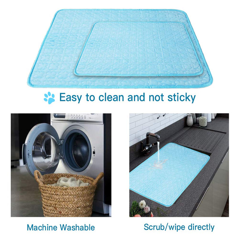 KALINCO Dog Cooling Mat, Washable Pet Self Cooling Pad Blanket, Summer Cooling Pads for Dogs Cats (2822 inch, Blue) 28*22 inch - PawsPlanet Australia