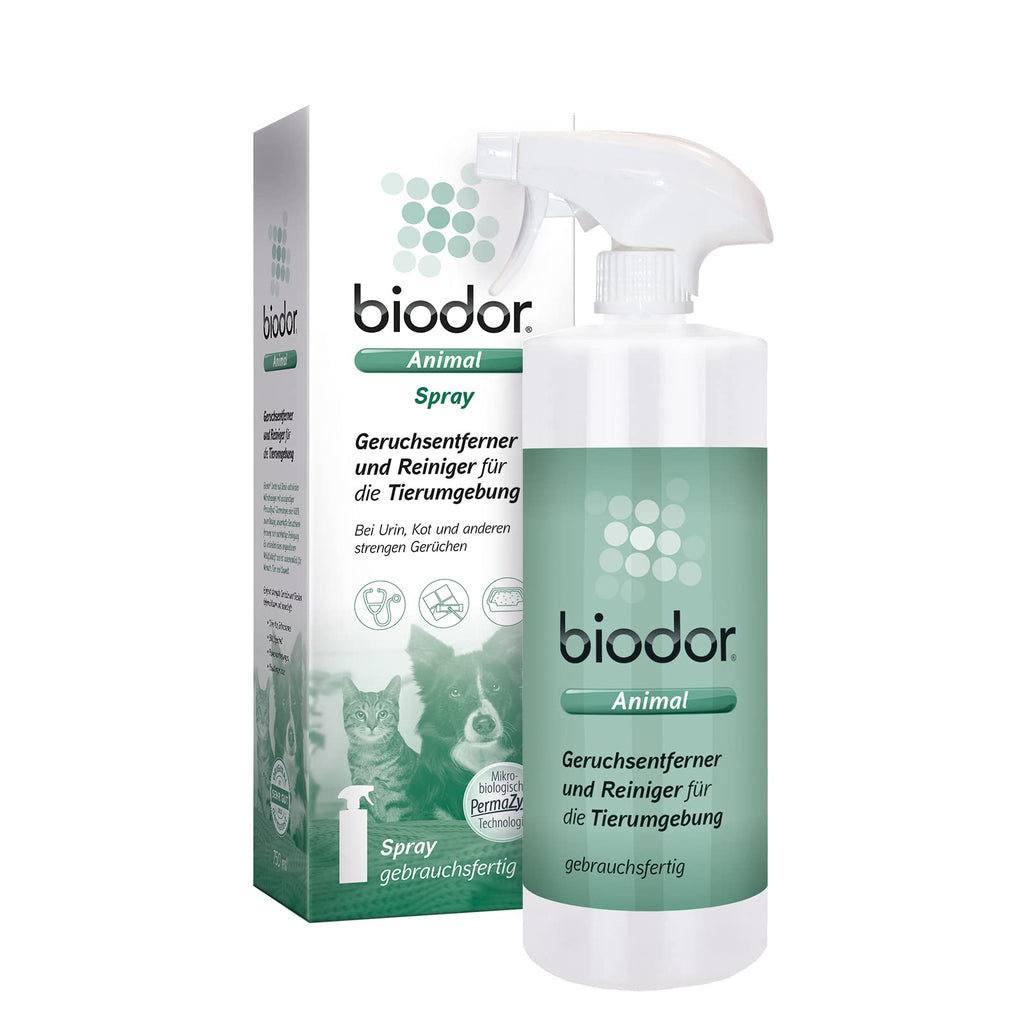 Biodor Animal Spray 750ml, odor neutralizer, odor remover & cleaner for the animal environment, enzyme cleaner urine, feces & other strong odors, dog urine, cat urine odor remover spray hygiene 750ml - PawsPlanet Australia