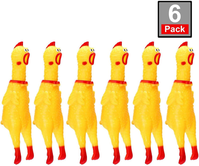 YUESEN Rubber Screaming Chicken Toy Yellow Rubber Squaking Chicken Toy Novelty Durable Rubber Chicken for Kids,Shrilling Decompression Tool Gadgets - 6 Pcs - PawsPlanet Australia